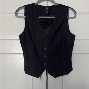 Aqua Pinstripe Buttoned Vest